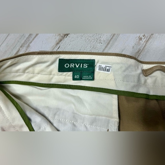 Orvis Golf Dress Pants Men's 40x32 Tan Cotton Comfort - Picture 7 of 11